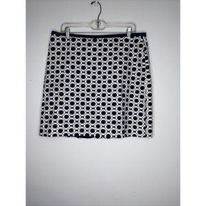 Talbots Blue White Skirt Lined Size 14 Petite Straight Wiggle 19" long